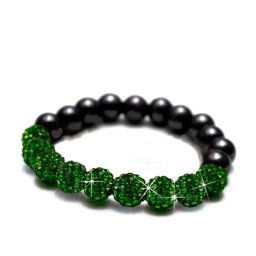 Sztreccs shamballa karkötő - zöld