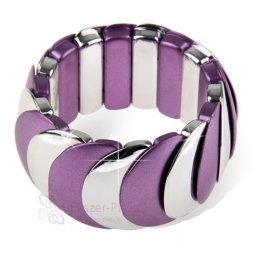 Lila-ezüst, egyedi bizsu karkötő