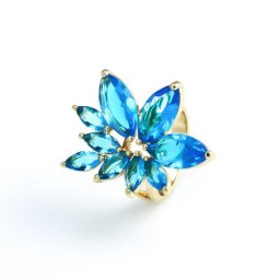 18k Gold filled kristályvirág gyűrű