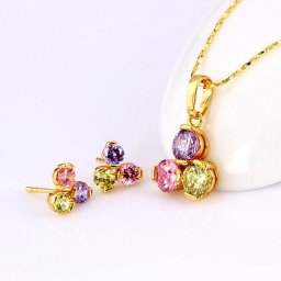 3 köves 18k Gold filled ékszerszett
