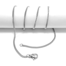 Lapos szemekből álló nemesacél nyaklánc (50 cm)