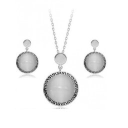 Görög mintás, kör alakú ékszerszett