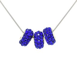 Kék kristálykarikák nemesacél láncon