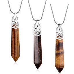 Kristálymedál természetes kővel - tigrisszem