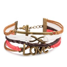 Réteges műbőr karkötő - Love