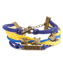 Réteges műbőr karkötő - Sea Love