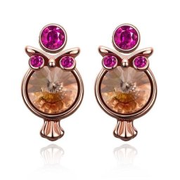 18k Gold filled, dupla fülbevaló - Bagoly