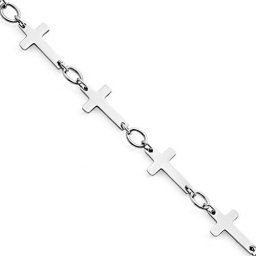 Kereszt láncszemes nemesacél karkötő