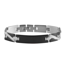 Nemesacél férfi karkötő fekete bevonattal