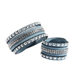 Kristályos, szegecses műbőr sáldísz szett