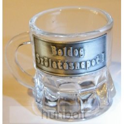 Snapszos 25 ml füles pohár boldog szülinapot matricával