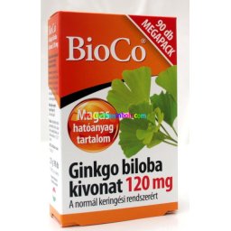 Ginkgo biloba kivonat 90 db tabletta, 120 mg, Megapack - BioCo