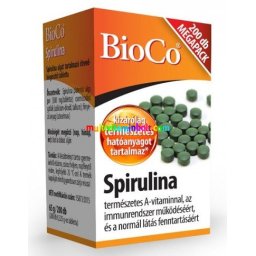 Spirulina alga 200 db tabletta 300 mg, megapack - BioCo