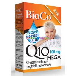 Q10 koenzim, Vízzel elegyedő Q10 MEGA 100 mg B1-vitaminnal 30 db kapszula - BioCo