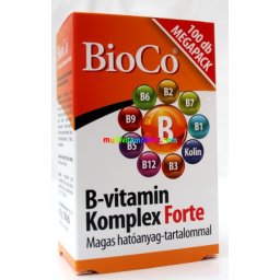 B-vitamin Komplex Forte 100 db tabletta kolinnal, Megapack - BioCo