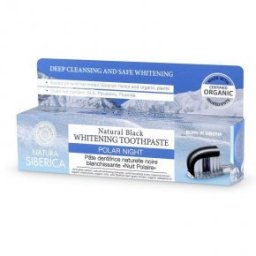 Natura Siberica Polar Night fluoridmentes fekete fogkrém fehérítő hatással - 100g