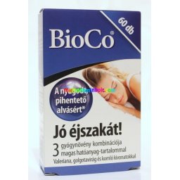 Jó éjszakát! 60 db tabletta, valeriána, golgotavirág, komló kivonattal nyugodt alváshoz - BioCo