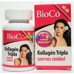 Kollagén Tripla 300 mg 60 db tabletta, Szerves cinkkel 10 mg - BioCo
