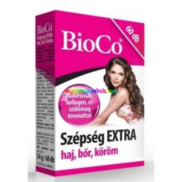 Szépség Extra 60 db tabletta, Hialuron, kollagén, szőlőmag, vitaminok, réz, cink, szelén - BioCo