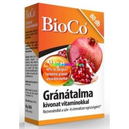 Gránátalma kivonat vitaminokkal 80 db tabletta, rezveratrol, folsav, vitaminok - BioCo
