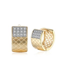 18k Gold filled karika fülbevaló apró kristályokkal