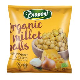 Biopont Bio Extrudált Sajtos-Hagymás Kölesgolyó 75 g - Szav. ideje: 2026.11.19.