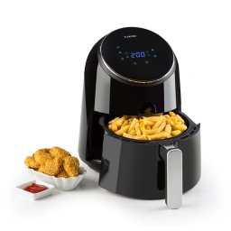 Klarstein AirVital, forrólevegős fritőz, 1300 W, 2,5 l, CeraPlus tapadásmentes felület, érintésvezérlés, fekete (FRY4-AirVital BK)