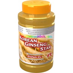 Korean Ginseng Star 60 db lágyzselatin kapszula, valódi Panax Ginseng kivonattal - StarLife