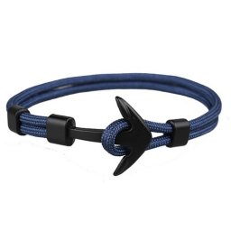 Anchor karkötő fekete horgonnyal - acélkék színben
