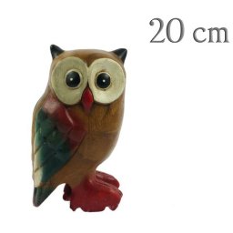 Fa bagoly színes 20cm - Egzotikus ajándék