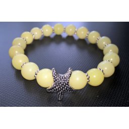 Ásvány karkötõ -Jáde, tengeri csillag dísszel