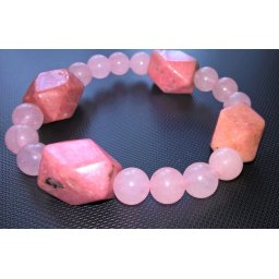 Ásvány karkötõ - Rózsakvarc, rodonit