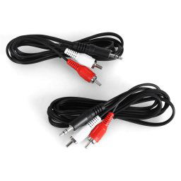 Auna Cinch kábel 3,5 mm jack számára, 1,5 méteres hossz, 2 darab (CJ-263-1.5M/2PCSET)