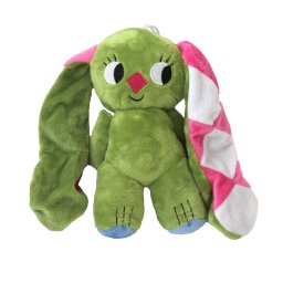 Kockásfülű nyúl álló plüssfigura 23cm