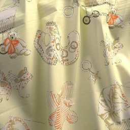 Akciós! KID, sárga babamintás pamutvászon méteráru