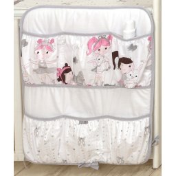 Mama Kiddies(R) Baby Bear zsebes tároló fehér színben balett mintával