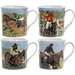 Porcelánbögre Készlet 4 db - Versenylovak