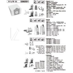 Porszívó alkatrész, S1/S6 PAPÍR PORZSÁK BBZ80AF 457284 helyett SIEMENS/BOSCH ew01700