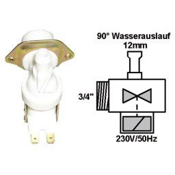 Mosógép alkatrész, MÁGNESSZELEP 1utas 90fok 12mm WHIRLPOOL AWT ew01747