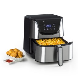 Klarstein AeroVital Deluxe, forrólevegős fritőz, 1700 W, 5 l, rozsdamentes acél (FRY3-AeroVital De)