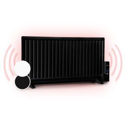 OneConcept Wallander, olajradiátor, 1000 W, termosztát, olajfűtés, lapos design, fekete (HTR2-Wallander1000BK)