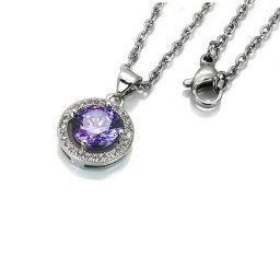 Kör nemesacél nyaklánc Swarovski és CZ kristályokkal