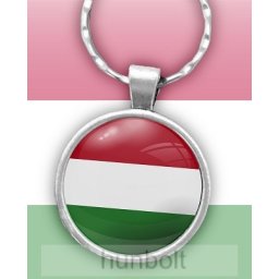 Nemzeti üveglencsés kulcstartó