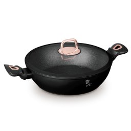 Berlinger Haus Alacsony lábas üvegfedővel 28 cm márvány bevonattal Black Rose Collection BH/1640N