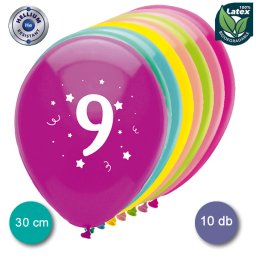 Lufi, évszámos (9), 10 db/cs/vegyes színekben