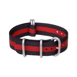 ZULU NATO óraszíj, fekete/piros, 20mm