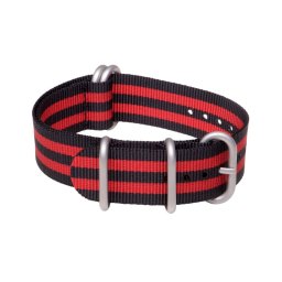 ZULU NATO óraszíj, fekete/piros, 24mm