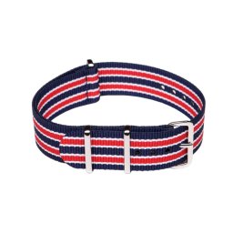 NATO SZÍJ, SÖTÉTKÉK/FEHÉR/PIROS, 20MM