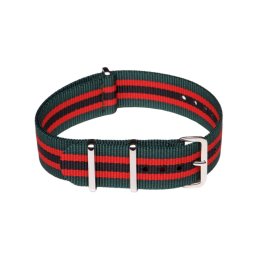 NATO SZÍJ, ZÖLD/PIROS/FEKETE/ 20MM