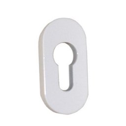 Ovális törésvédő pajzs cilinderzárhoz 66x32x10 mm (fehér)